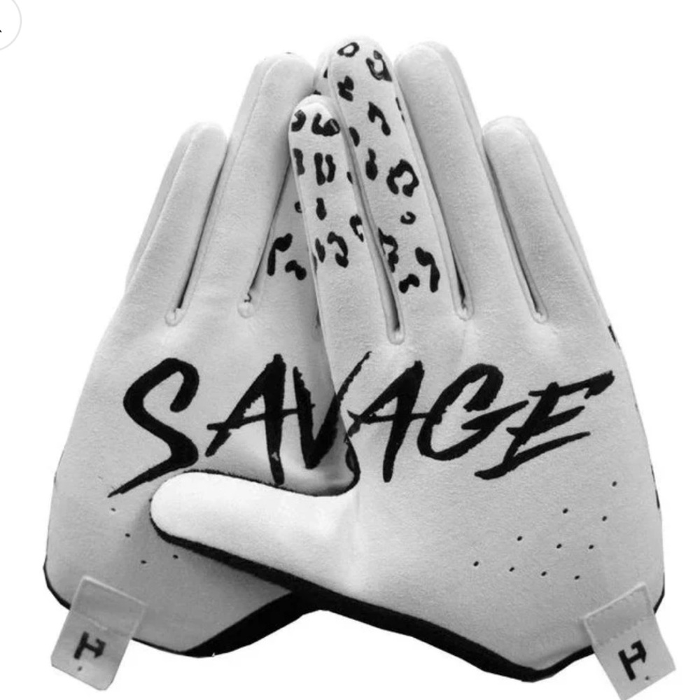 HandUp cycle gloves white leopard savage